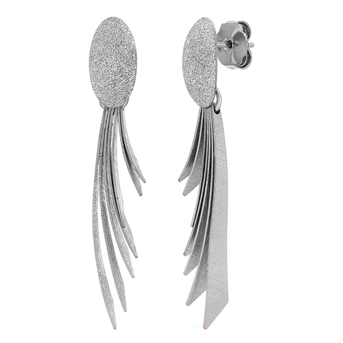Silver fringe earrings by Frederic Duclos