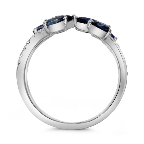 White gold ring with sapphires and diamonds by Roman and Jules