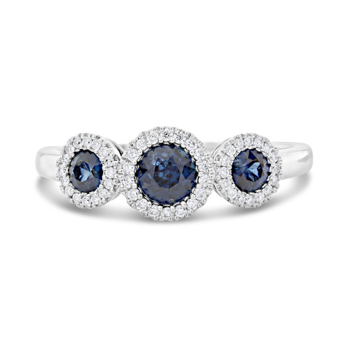 White gold ring with sapphires and diamonds by Roman and Jules