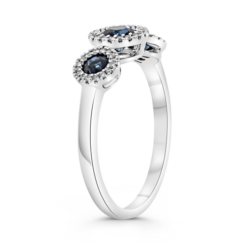 White gold ring with sapphires and diamonds by Roman and Jules