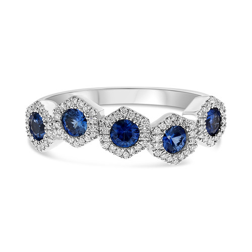 White gold ring with sapphires and diamonds by Roman and Jules