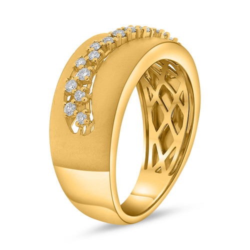 Gold ring with diamond wave by Roman and Jules