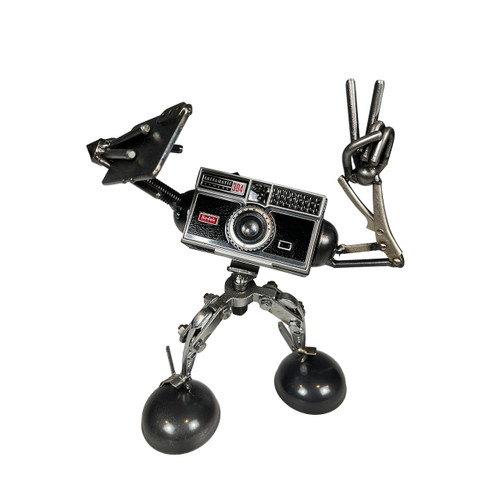 Metal sculpture with vintage camera by Adam Homan