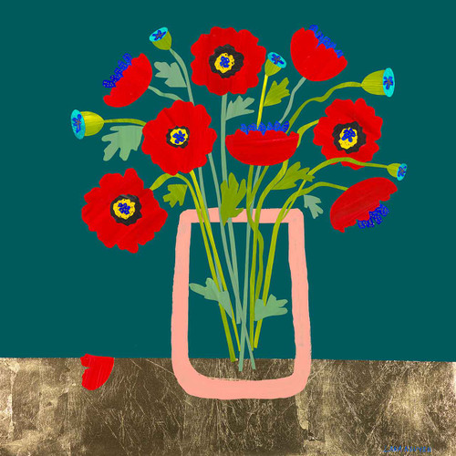 Red Poppies collage by Lana Nguyen