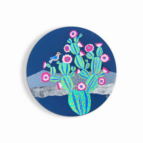 Among the Blooms desert prickly pear cactus collage by Lana Nguyen