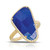 18k yellow gold quartz crystal over lapis ring with diamond halo