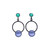 E226B-3VC Earrings - Post, Circle with round beads