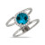 London blue topaz ring set in 18k white gold with diamonds