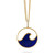 P10617LP 18K Gold Diamond Lapis Wave Pendant