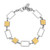 Sterling Silver and Yellow Gold Plated Applique Square Bracelet