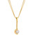 Double-strand gold chain necklace with pearl pendant by Frederic Duclos