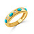 Yellow gold ring with turquoise and diamonds by Doves