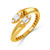 Yellow gold spiral ring with diamonds by Doves