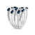 White gold ring with sapphires and diamonds by Roman and Jules