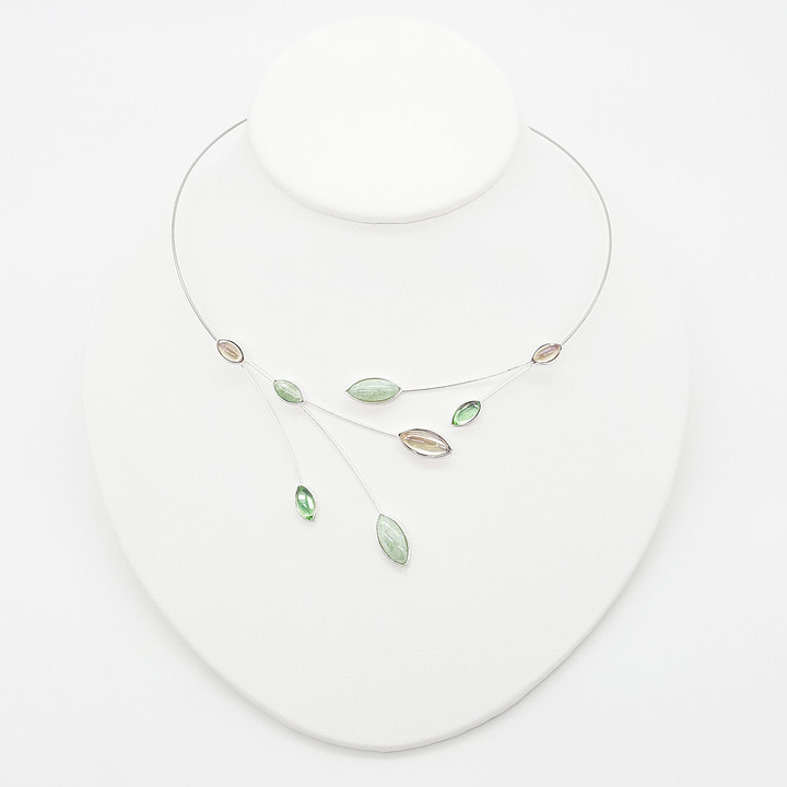 101S-QG Necklace - Branches with leaves