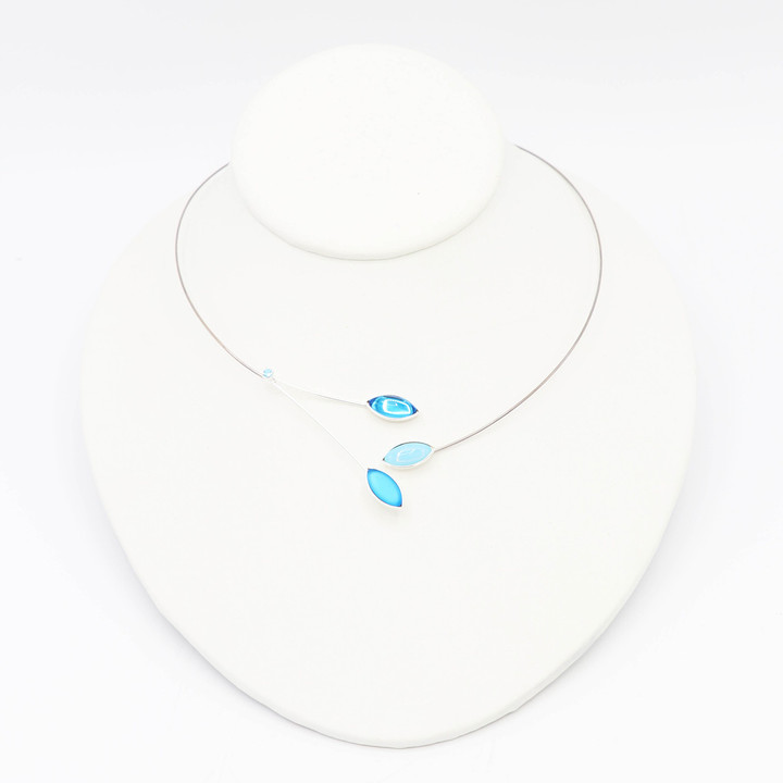 030S-PC Necklace - Crystal, branches, leaves