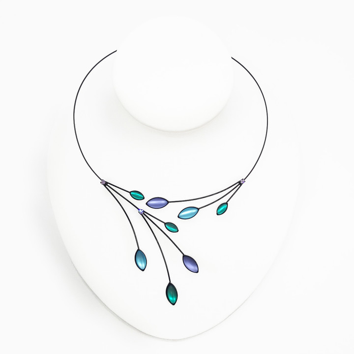 290B-ME Necklace - Crystals, branches, leaves 290B-ME Necklace - Crystals, branches, leaves