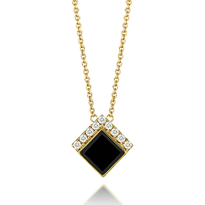 Black Onyx and Diamond Necklace