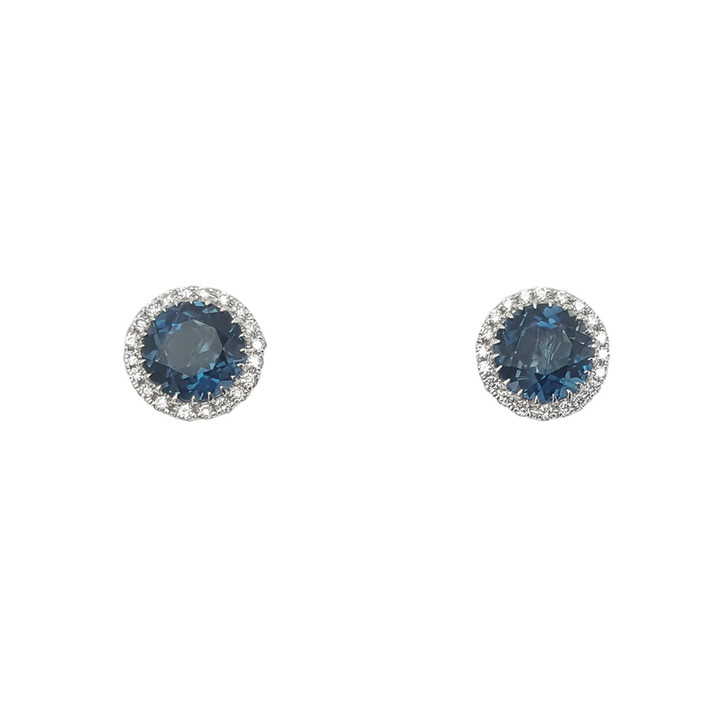 circle blue topaz stud earrings circle blue topaz stud earrings