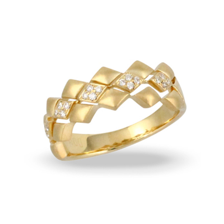 18k Yellow gold and diamond 3 band ring 18k Yellow gold and diamond 3 band ring
