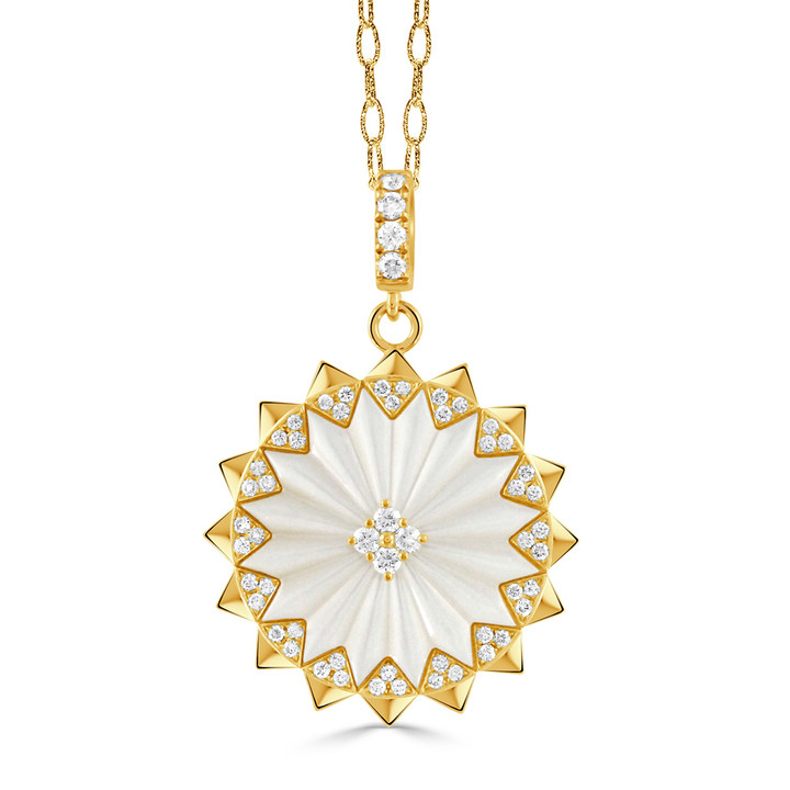 gold sun with mother of pearl