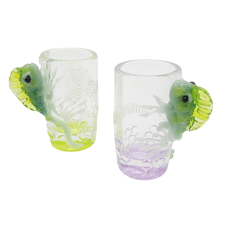 Green Iguana Shot Glass