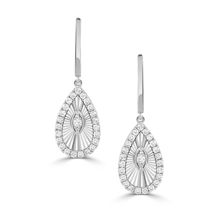 18K gold and diamond teardrop earrings