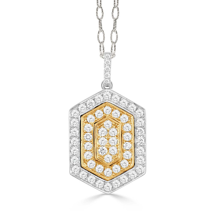 hexagon gold and diamond pendant hexagon gold and diamond pendant