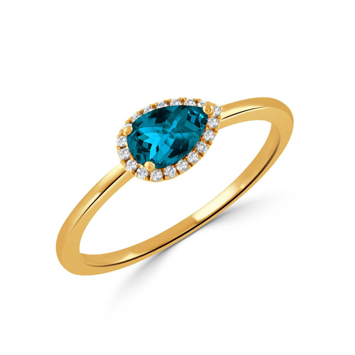 LB766LBT-Y 18K Gold Diamond London Blue Topaz Ring - Creative Gateways