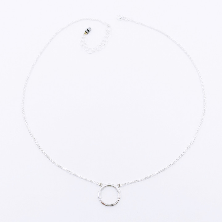 Sterling Silver Necklace with Round Fine Silver Link Sterling Silver Necklace with Round Fine Silver Link