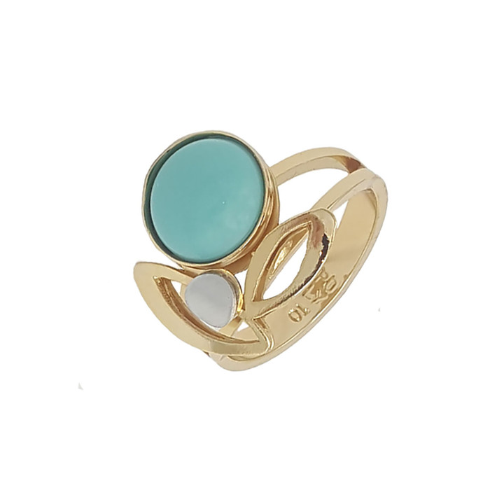 abstract ring with turquoise gemstone