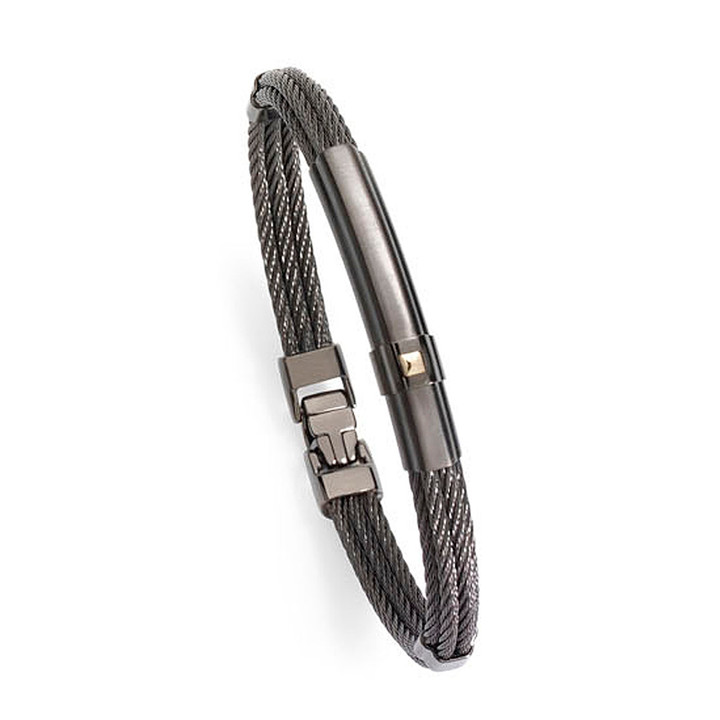 black cable cuff bracelet