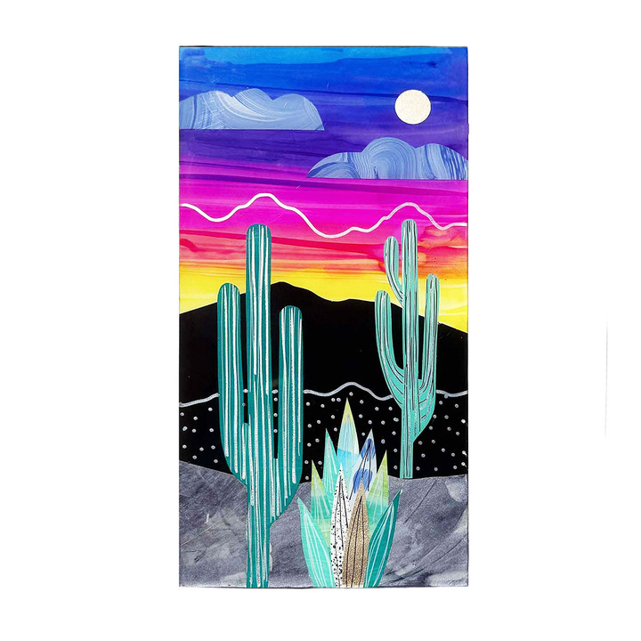 colorful desert sunset collage