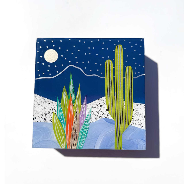 blue desert landscape with stars collage front blue desert landscape with stars collage front