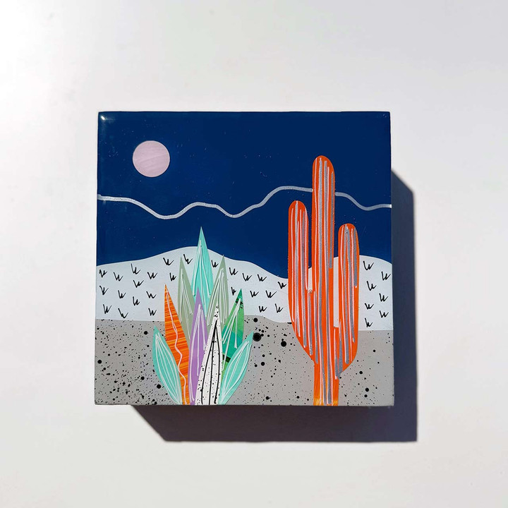 blue desert landscape collage blue desert landscape collage
