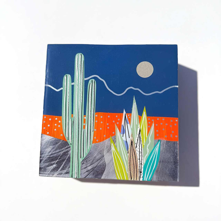 blue desert landscape collage blue desert landscape collage