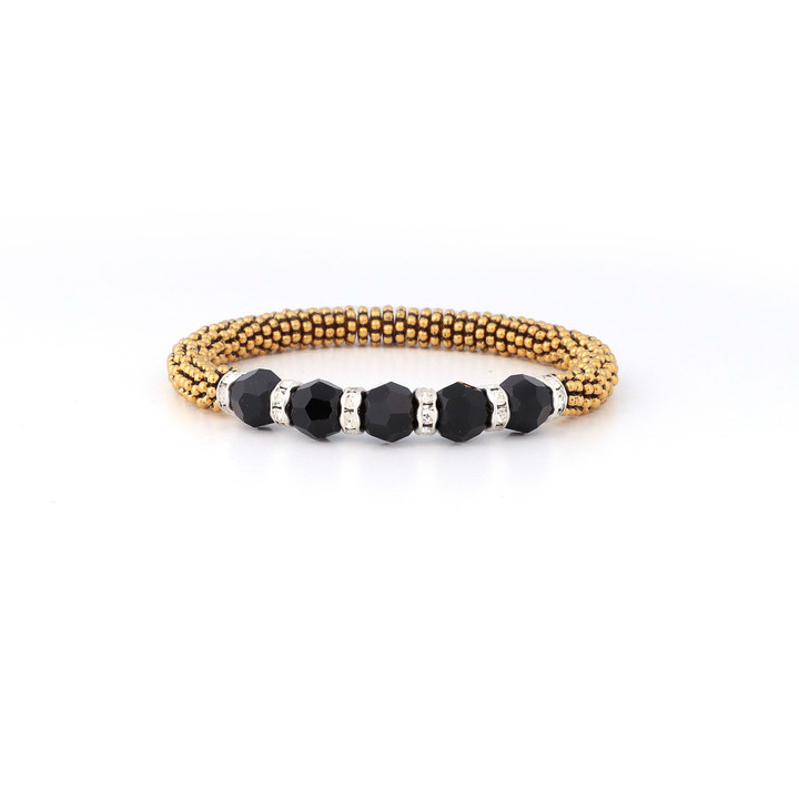 Jet Black Crystal Stretchable Bracelet