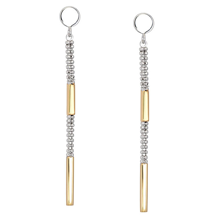 Rhodium and Yellow Gold Plated Sterling Silver Enid Earrings