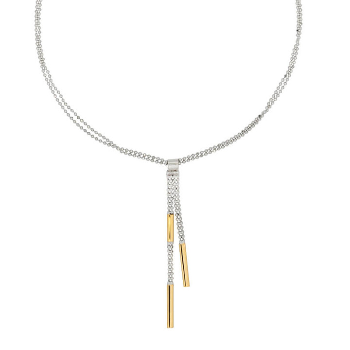 Rhodium and Yellow Gold Plated Sterling Silver Enid Necklace