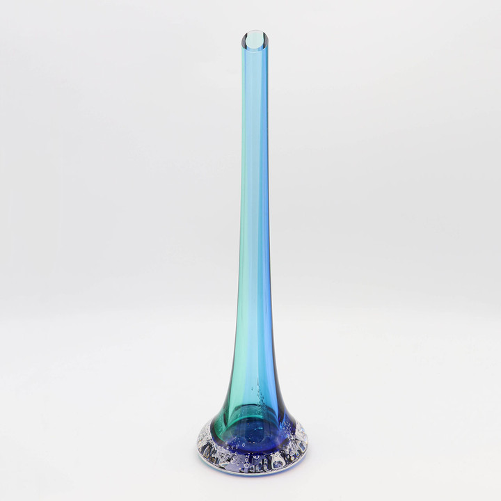 Sea Foam Bud Vase with Ground Lip - Blue Multi - Medium