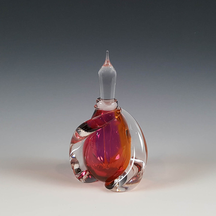 Perfume Bottle with Swirled Addition - Red Multi