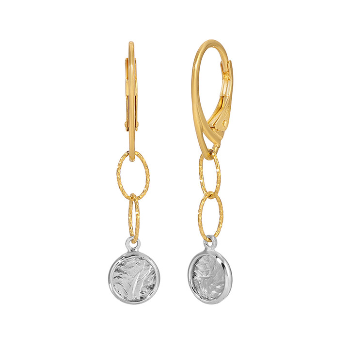 Rhodium and Yellow Gold Plated Sterling Silver Liza Earrings