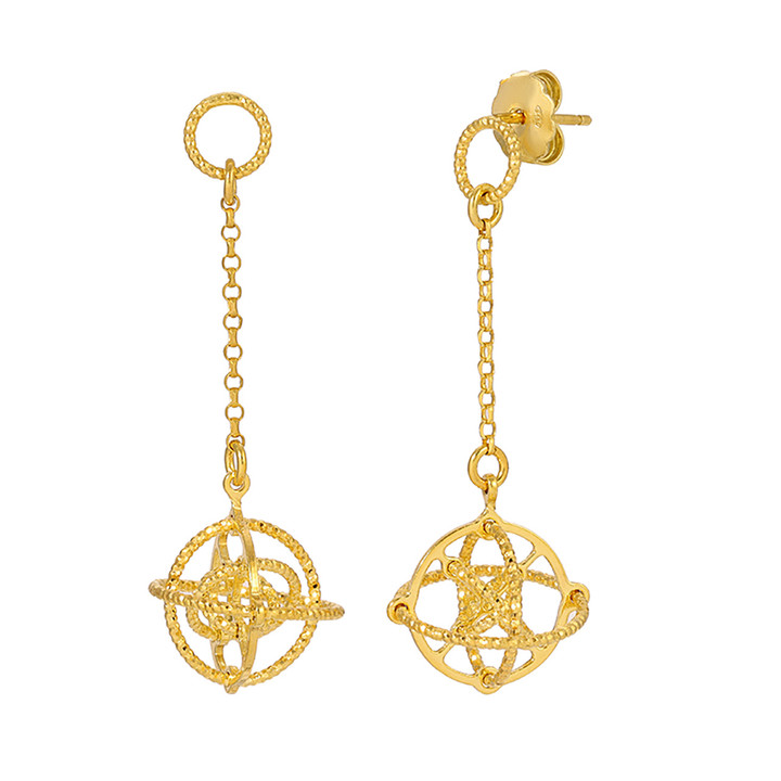 Yellow Gold Plated Sterling Silver Voyager Earrings