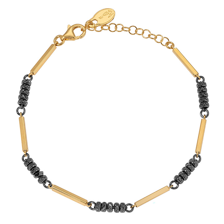 Gold and ruthenium bead bracelet by Frederic Duclos