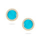 E7110TQ-Y 18K Gold Diamond Turquoise Earrings DO-O