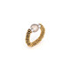 Single Silver Pearl Crystal Stretchable Ring