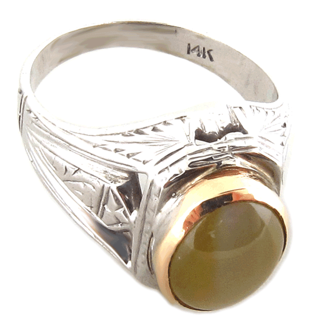 14KY Cat's Eye Chrysoberyl (1.5) & Diamond Ring | Replacements, Ltd.