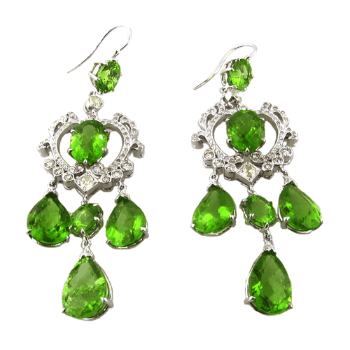 Lady's Grand Peridot & Diamond Chandelier Earrings Lady's Grand Peridot & Diamond Chandelier Earrings