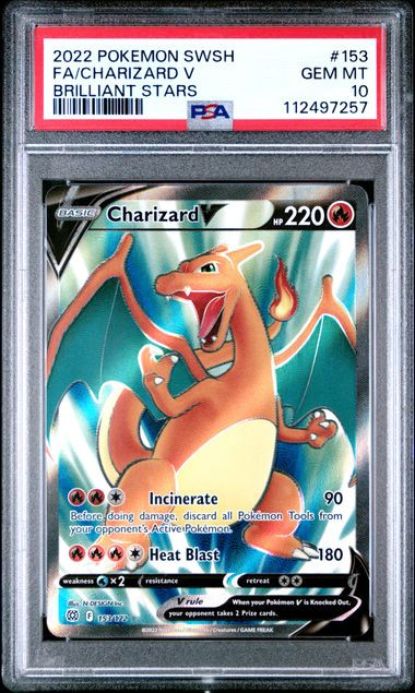 PSA 10 Charizard V Brilliant Stars V 2022 Pokemon English - front view
