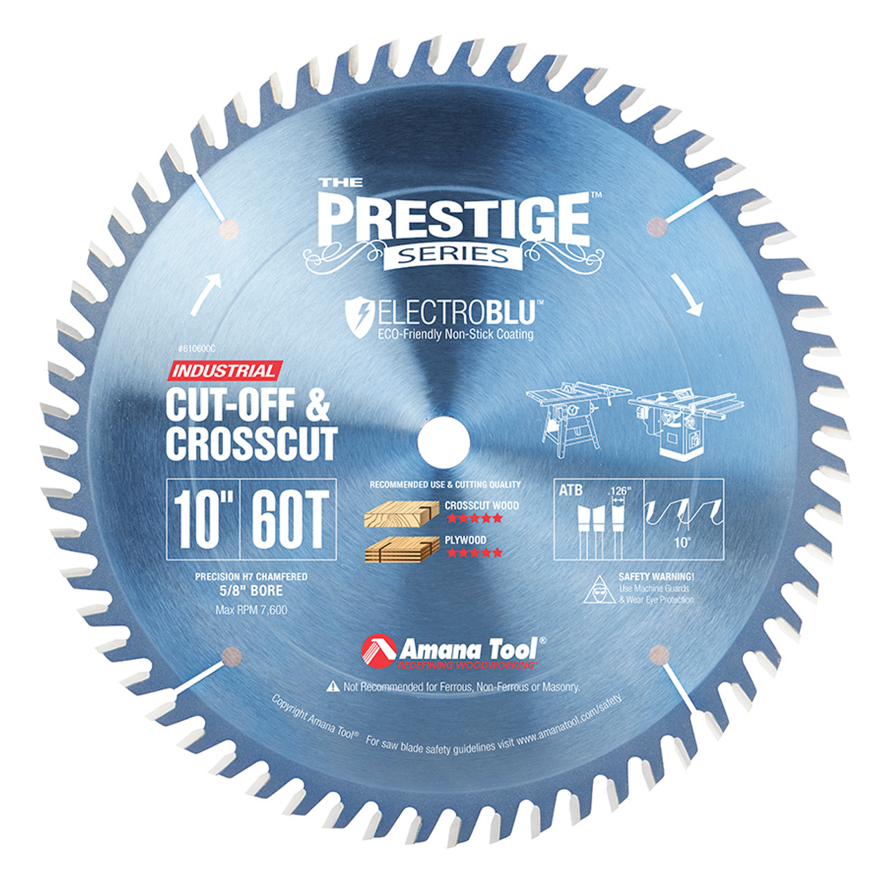 610600C Electro-Blue Carbide Tipped Prestige Cut-Off and Crosscut